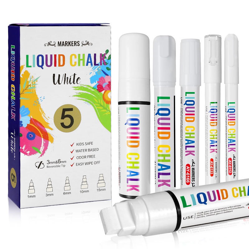 Correction Fluid White - 5개/대 흰색 분필 마커 액체 칠판