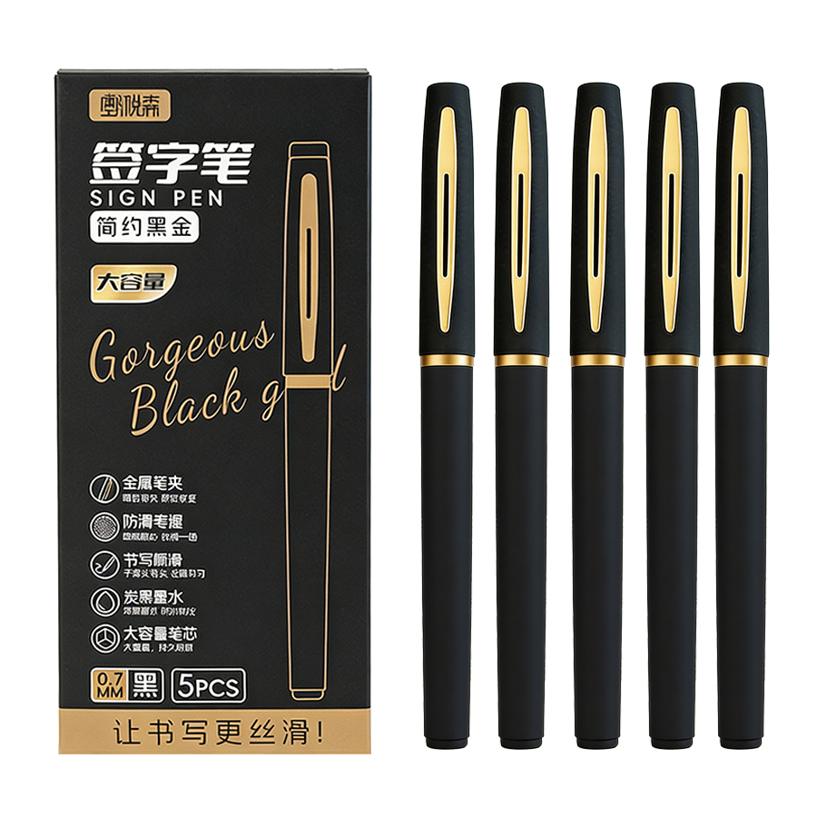 Office Stationery Supply Business - 5 개/갑 대용량 젤 펜 0.5/0.7/1.0mm