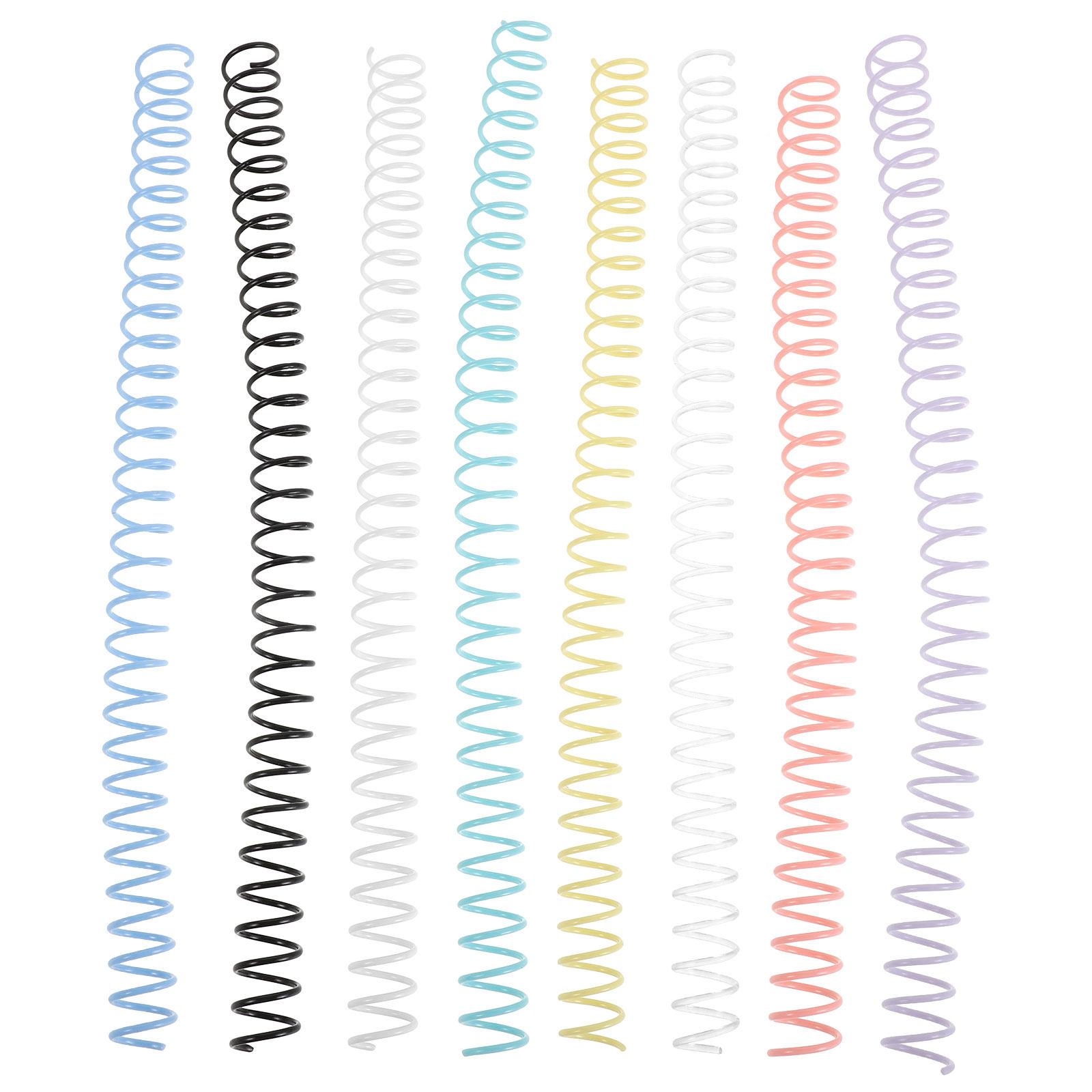 Binding Comb Plastic - 8개 플라스틱 나선형 바인딩 코일, 다채롭고