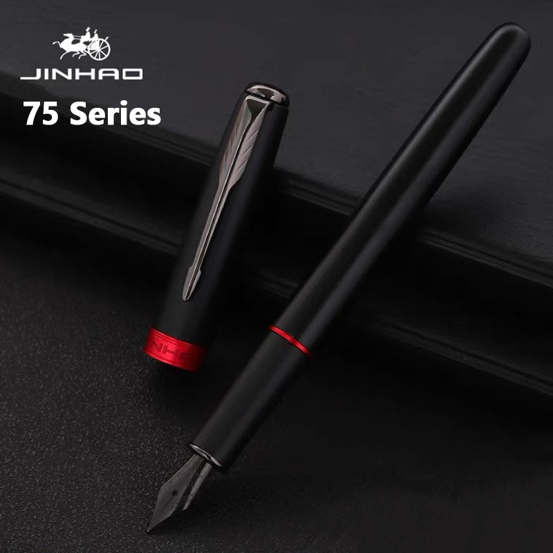 Office Stationery Supply Business - Jinhao 75 금속 만년필 블랙/블랙 레드
