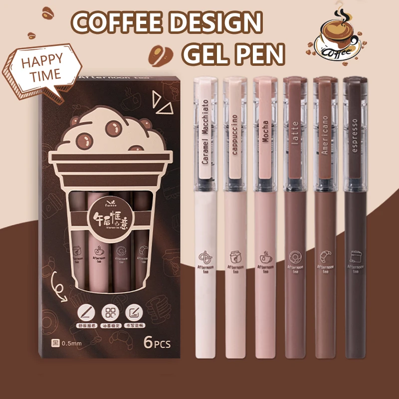 Gel Ink Pen Set - 6개 세트 애프터눈 티 시리즈 젤