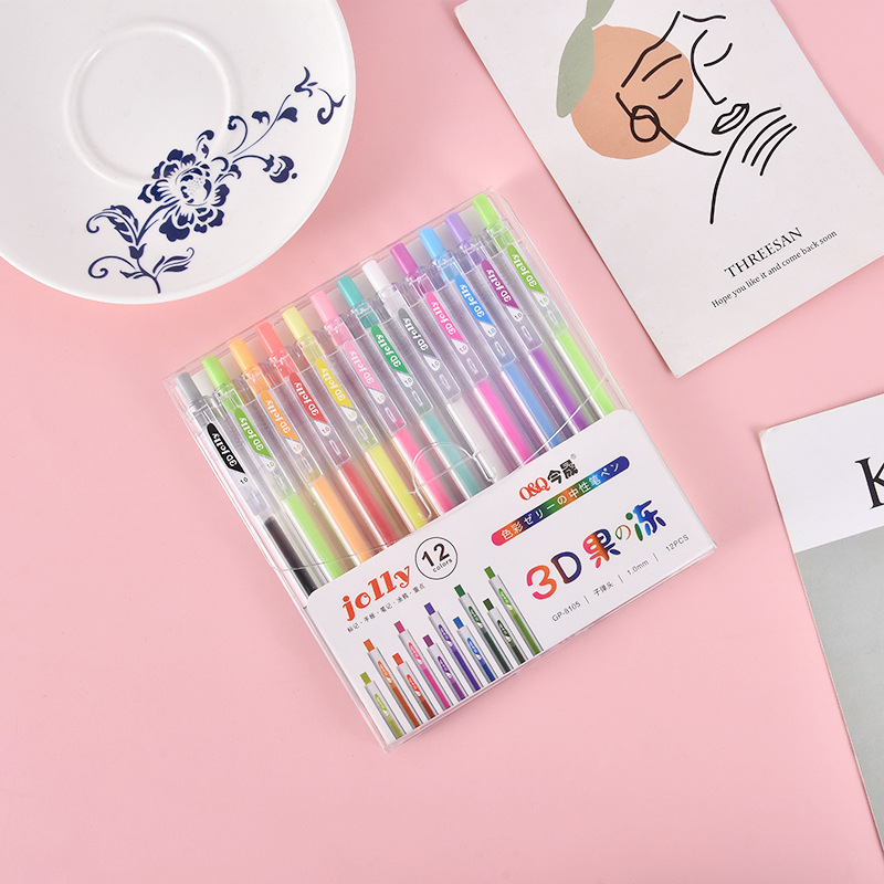 3D 입체 젤리 펜 컬러 젤 펜, 학생용 귀여운 펜,  - Gel Ink Pen Set 리뷰 및 가격