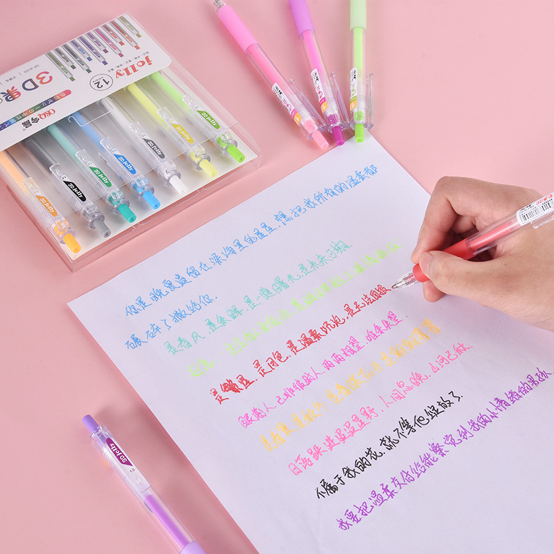 3D 입체 젤리 펜 컬러 젤 펜, 학생용 귀여운 펜,  - Gel Ink Pen Set 리뷰 및 가격