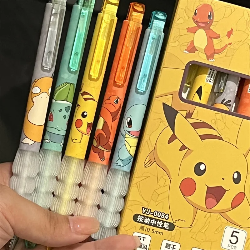 5pcs 피카추 젤 펜 세트 포켓몬 볼펜 만화 인쇄 쓰 - Gel Ink Pen Set 리뷰 및 가격