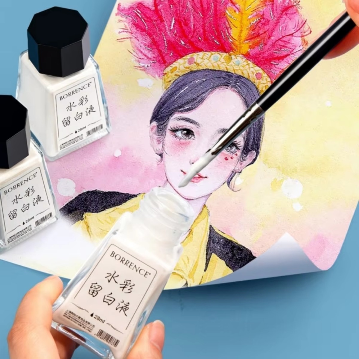 Borrence 28ml 수채화 마스킹 유체, 흰색 적 - Correction Fluid White 리뷰 및 가격