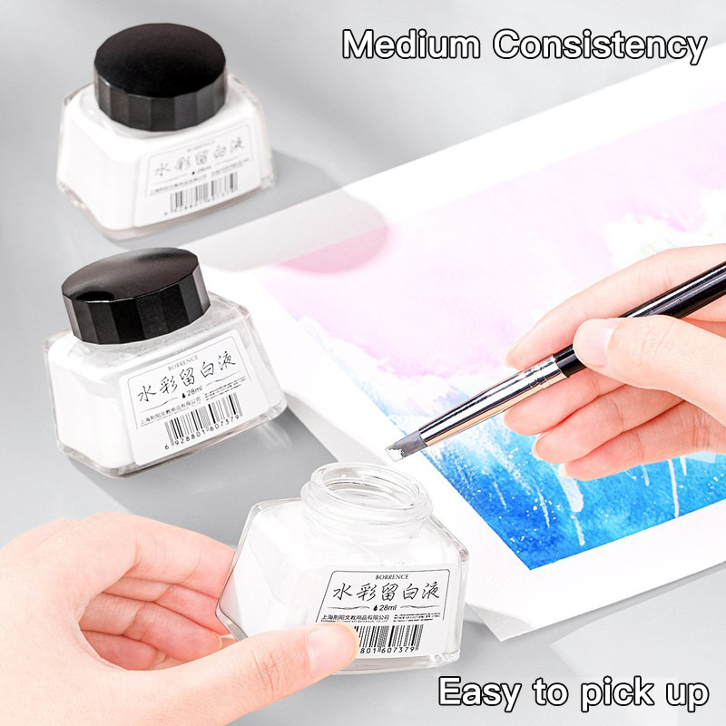 Borrence 28ml 수채화 마스킹 유체, 흰색 적 - Correction Fluid White 리뷰 및 가격