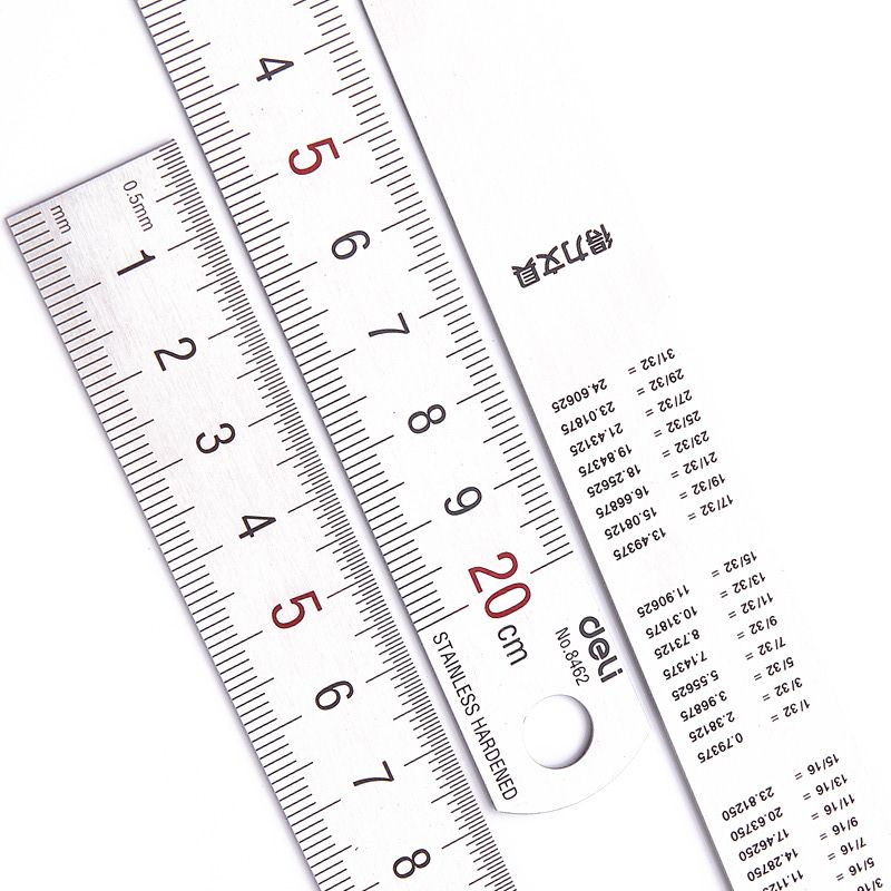 델리 20cm 스테인레스 스틸 금속 직선 눈금자 MM  - Stationery Office And School Supply Stores 리뷰 및 가격