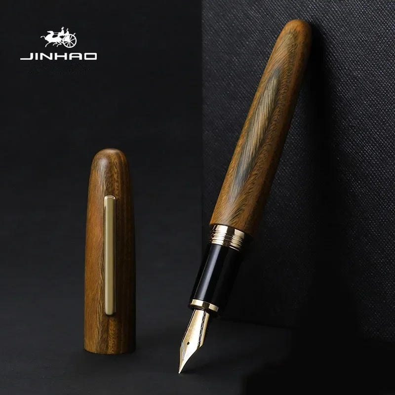 Jinhao 9056 천연 나무 수제 만년필 M/F 펜 - Office Stationery Supply Business 리뷰 및 가격