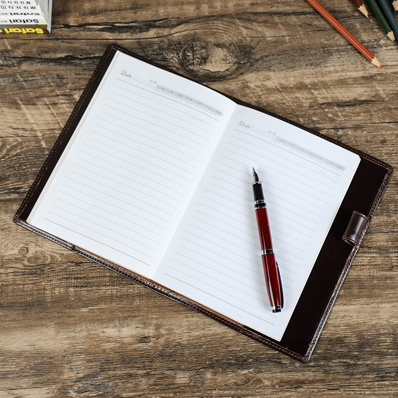 수제 가죽 A5 노트북, 펜꽂이 노트북 커버, 비즈니스 - Office Stationery Supply Business 리뷰 및 가격