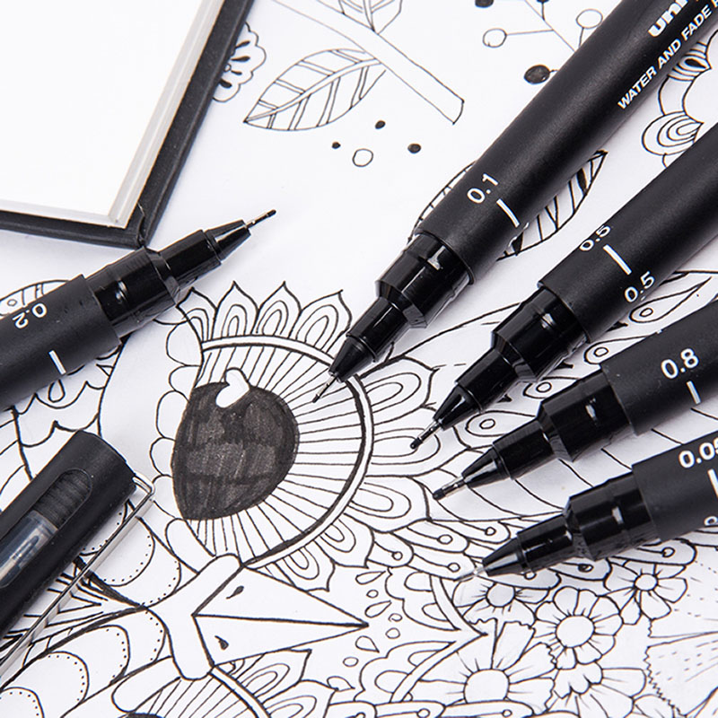 유니 니들 젤 펜 안료 라이너 펜 세트, 핸드 페인팅  - Gel Ink Pen Set 리뷰 및 가격