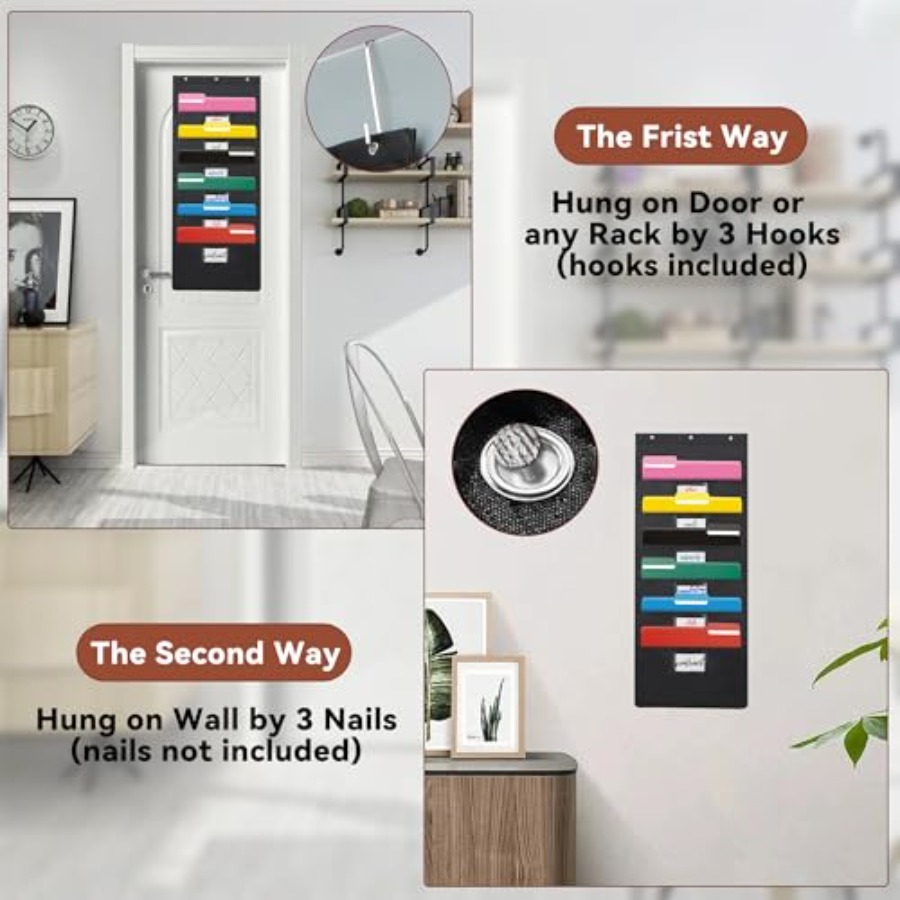 검정색 벽걸이 파일 정리함(6포켓), 2팩 벽걸이 파일 - File Folder Hanging 리뷰 및 가격