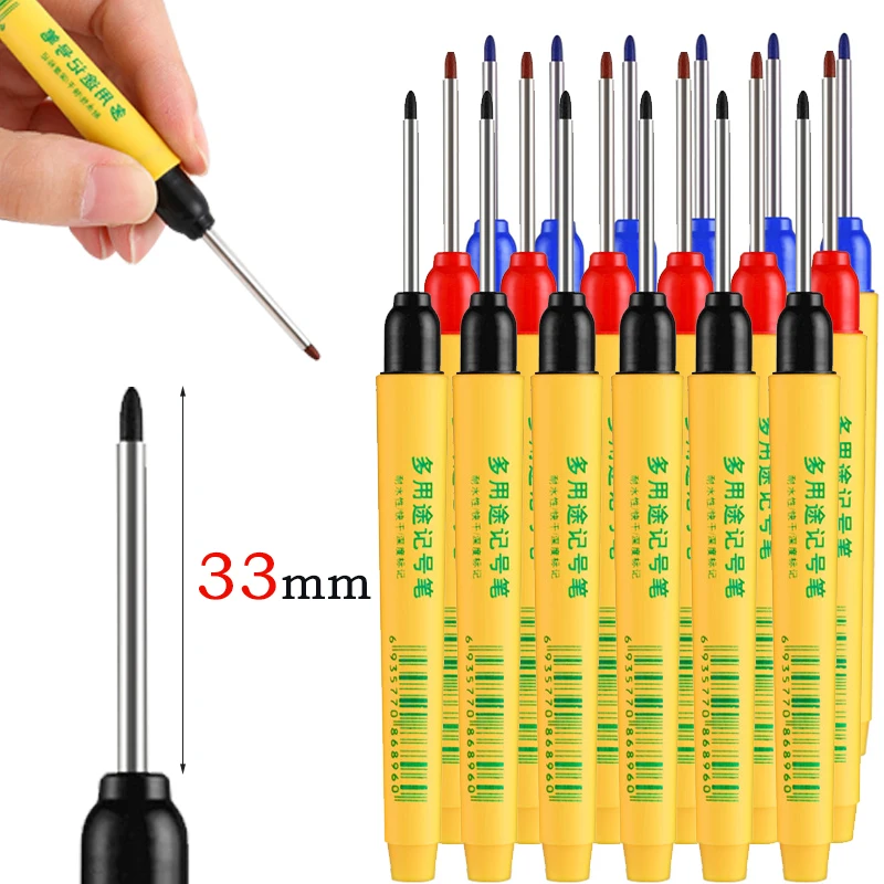 6개/세트 33mm 레드/블루/블랙 롱헤드 마킹펜 목공 - Whiteboard Marker Set 리뷰 및 가격