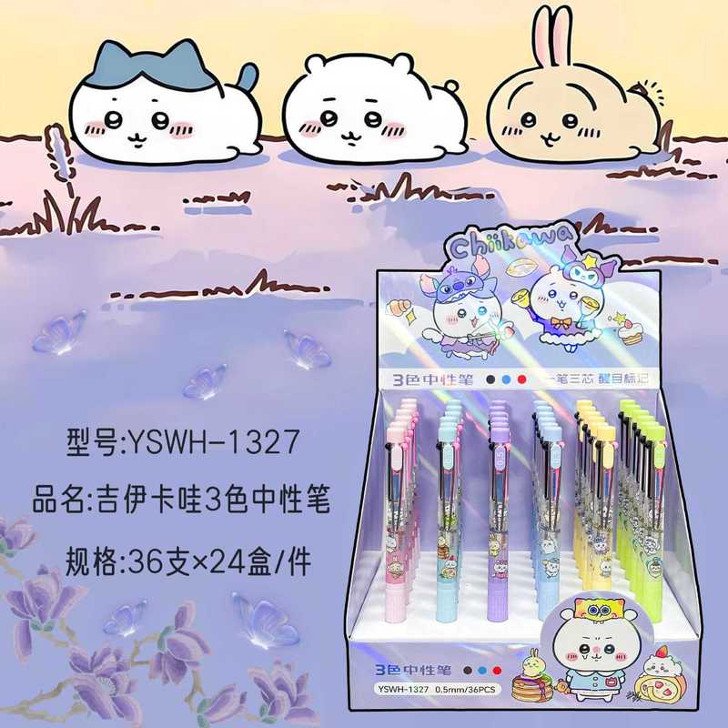 6-36pcs Chiikawa 펜 3 색 볼펜 검정 빨 - Stationery Supplier 리뷰 및 가격