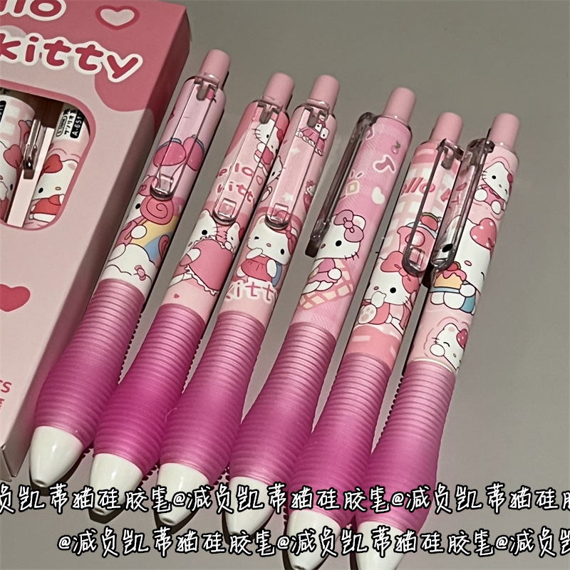 6개/세트 만화 헬로키티 젤 펜 ST 팁 속건성 중성펜 - Gel Ink Pen Set 리뷰 및 가격
