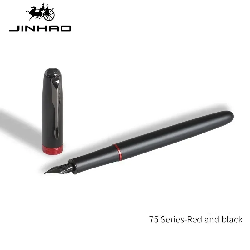 Jinhao 75 금속 만년필 블랙/블랙 레드 럭셔리  - Office Stationery Supply Business 리뷰 및 가격